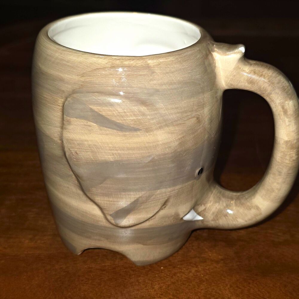 Elephant Shaped Ceramic Mug Cup Elephant Design Animal-Themed Drinkware